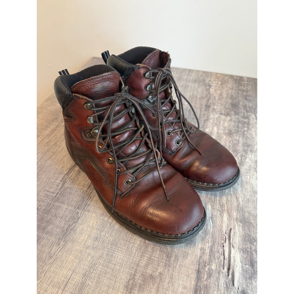 Red Wing 926 Mens Work Boots 12 D Burgundy Leather EH Rated Lace Up Made in USA